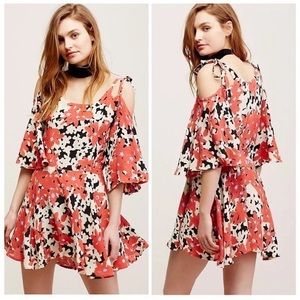 Free people cold shoulder floral swing dress